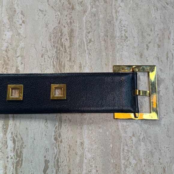 Chanel Black Leather Belt with Gold Accents - Picture 7 of 10